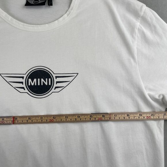 MINI Shirt Wmn XL White Logo Graphic BMW Mini Cooper Car Automotive Tee Crewneck - Picture 5 of 9